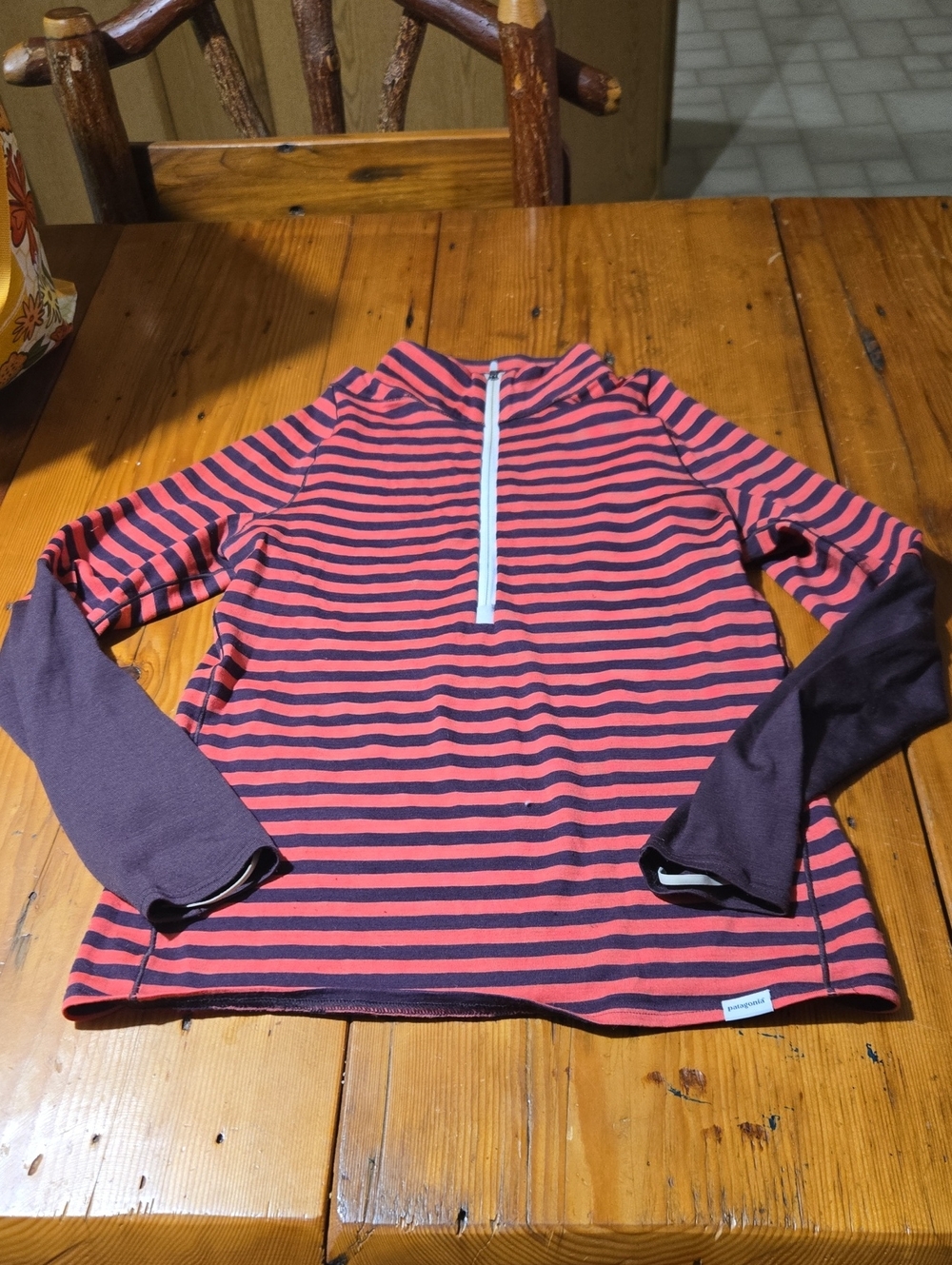 Patagonia Sz S Striped Half-Zip Top - Stripes